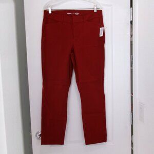 New Old Navy High Rise Pixie Pants Secret Smooth Pockets Cranberry Red 12